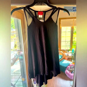 Women’s Black Mesh detail flowy sleeveless top-size XS BNWT